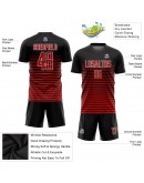 Best Pro Custom Black Red-White Sublimation Soccer Uniform Jersey