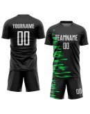 Best Pro Custom Black White-Kelly Green Sublimation Soccer Uniform Jersey