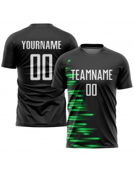 Best Pro Custom Black White-Kelly Green Sublimation Soccer Uniform Jersey