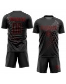 Best Pro Custom Black Black-Red Sublimation Soccer Uniform Jersey