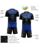 Best Pro Custom Black Black-Royal Sublimation Soccer Uniform Jersey