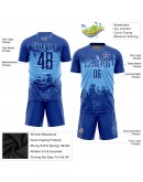 Best Pro Custom Royal Pink-Light Blue Sublimation Soccer Uniform Jersey
