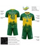 Best Pro Custom Kelly Green Kelly Green-Gold Sublimation Soccer Uniform Jersey