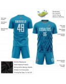 Best Pro Custom Aqua White Sublimation Soccer Uniform Jersey