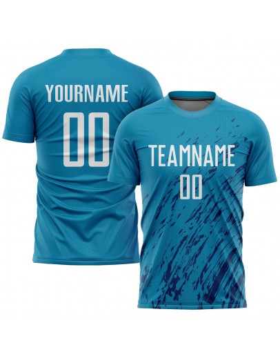 Best Pro Custom Aqua White Sublimation Soccer Uniform Jersey