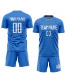 Best Pro Custom Light Blue White Sublimation Soccer Uniform Jersey