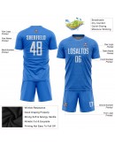 Best Pro Custom Light Blue White Sublimation Soccer Uniform Jersey
