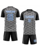 Best Pro Custom Black Light Blue-White Sublimation Soccer Uniform Jersey