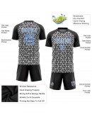 Best Pro Custom Black Light Blue-White Sublimation Soccer Uniform Jersey