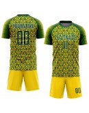 Best Pro Custom Gold Green-White Sublimation Soccer Uniform Jersey