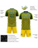 Best Pro Custom Gold Green-White Sublimation Soccer Uniform Jersey