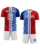 Best Pro Custom Figure White-Royal Sublimation Soccer Uniform Jersey