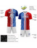 Best Pro Custom Figure White-Royal Sublimation Soccer Uniform Jersey