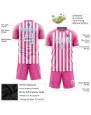 Best Pro Custom Pink White-Light Blue Sublimation Soccer Uniform Jersey