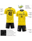 Best Pro Custom Gold Black Sublimation Soccer Uniform Jersey