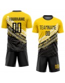 Best Pro Custom Gold Black-White Sublimation Soccer Uniform Jersey