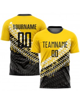 Best Pro Custom Gold Black-White Sublimation Soccer Uniform Jersey