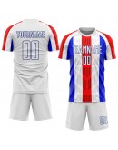 Best Pro Custom White White-Royal Sublimation Soccer Uniform Jersey