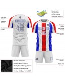 Best Pro Custom White White-Royal Sublimation Soccer Uniform Jersey