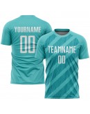 Best Pro Custom Aqua White Sublimation Soccer Uniform Jersey