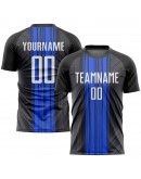 Best Pro Custom Black White-Royal Sublimation Soccer Uniform Jersey