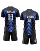 Best Pro Custom Black White-Royal Sublimation Soccer Uniform Jersey