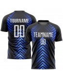 Best Pro Custom Black White-Royal Sublimation Soccer Uniform Jersey