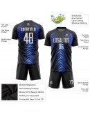 Best Pro Custom Black White-Royal Sublimation Soccer Uniform Jersey