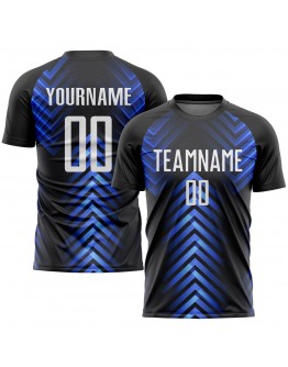 Best Pro Custom Black White-Royal Sublimation Soccer Uniform Jersey