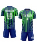 Best Pro Custom Neon Green White-Royal Sublimation Soccer Uniform Jersey