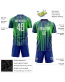 Best Pro Custom Neon Green White-Royal Sublimation Soccer Uniform Jersey