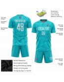 Best Pro Custom Aqua White Sublimation Soccer Uniform Jersey