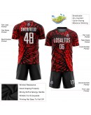 Best Pro Custom Red Black-White Sublimation Soccer Uniform Jersey