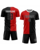 Best Pro Custom Red Black-White Sublimation Split Fashion Soccer Uniform Jersey