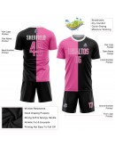 Best Pro Custom Black Pink-White Sublimation Split Fashion Soccer Uniform Jersey