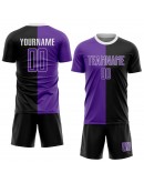 Best Pro Custom Black Purple-White Sublimation Split Fashion Soccer Uniform Jersey