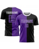 Best Pro Custom Black Purple-White Sublimation Split Fashion Soccer Uniform Jersey