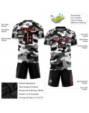 Best Pro Custom Camo Black-Red Sublimation Salute To Service Soccer Uniform Jersey