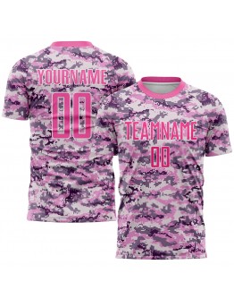 Best Pro Custom Camo Pink-White Sublimation Salute To Service Soccer Uniform Jersey