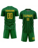 Best Pro Custom Kelly Green Gold Sublimation Soccer Uniform Jersey