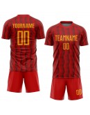 Best Pro Custom Red Gold Sublimation Soccer Uniform Jersey