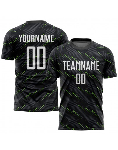 Best Pro Custom Black White-Kelly Green Sublimation Soccer Uniform Jersey