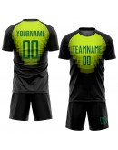 Best Pro Custom Black Kelly Green Sublimation Soccer Uniform Jersey