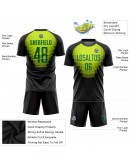 Best Pro Custom Black Kelly Green Sublimation Soccer Uniform Jersey