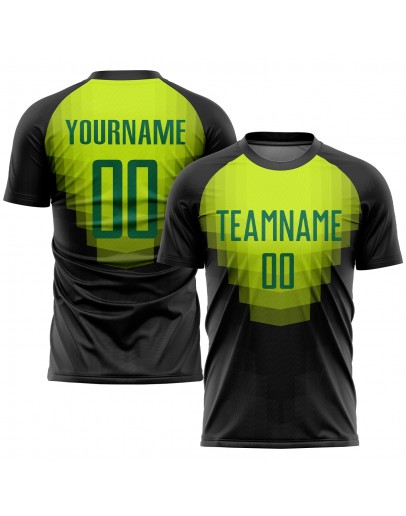 Best Pro Custom Black Kelly Green Sublimation Soccer Uniform Jersey