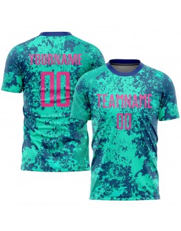 Best Pro Custom Teal Pink-Royal Sublimation Soccer Uniform Jersey