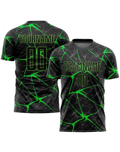 Best Pro Custom Black Neon Green Sublimation Soccer Uniform Jersey