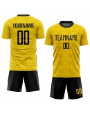 Best Pro Custom Gold Black Sublimation Soccer Uniform Jersey