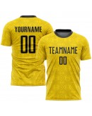 Best Pro Custom Gold Black Sublimation Soccer Uniform Jersey