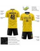 Best Pro Custom Gold Black Sublimation Soccer Uniform Jersey